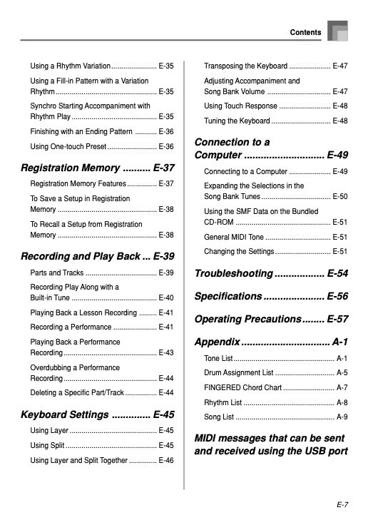 Owners Manual/User’s Guide Intructions Casio CTK-810 WK-110 Electronic Keyboard