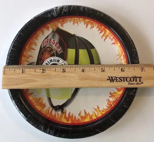 Reloj de Bomberos Camión Bombero Niños Fiesta de Cumpleaños Papel Platos de Postre Foto 2 de 4