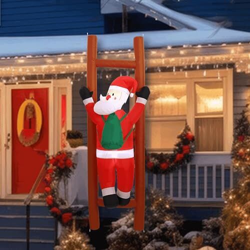 6FT Hanging Christmas Inflatables Decorations, Inflatable Santa Claus