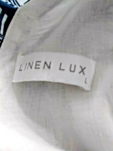 Linen Lux Womens White Blue Leaves Ruffle Sleeves Cut Out Back Shift Dress Sz 6 - Picture 8 of 10