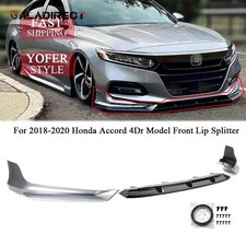 Yf Style Front Lip Splitter Kit For 2018-2020 Honda Accord 4door Silverblack
