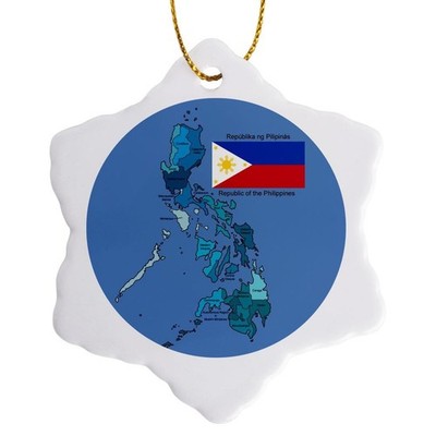 3dRose orn_114186_1 Flag and Map of The Republic of The Philippines with all ...