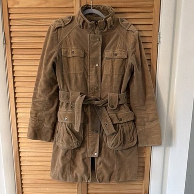 Esprit Camel Brown Jacket Belted Epaulette Pockets Collared Women's M