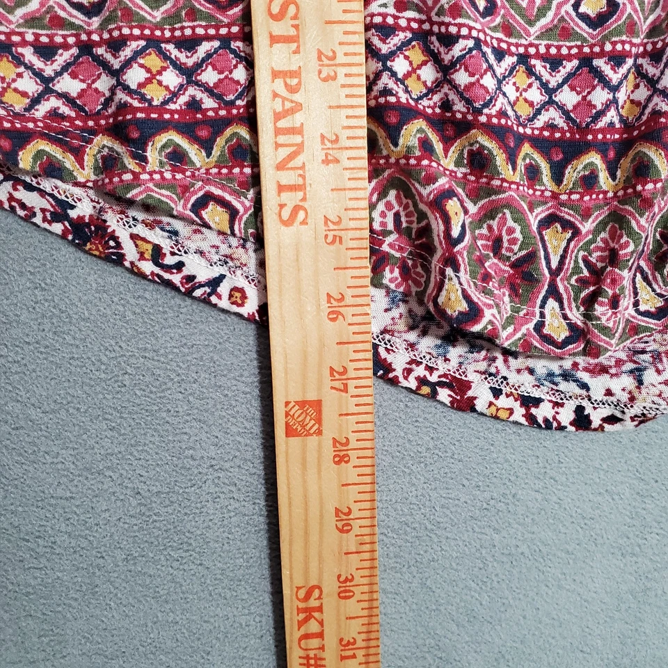 Top Lucky Brand para mujer XL rojo floral campesino manga larga boho cottagecore hippie Foto 4 de 4