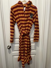 Wizard of World Of Harry Potter Gryffindor Striped Bath Robe Women  s Small