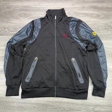 Scuderia Ferrari Racing Track Jacket Mens Large Black Puma Full Zip Italy F1