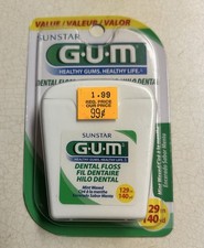 Pack Of Sunstar GUM 129m/140Yd x 2 Mint Waxed Dental Floss New Discontinued