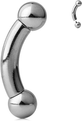 316L Surgical Steel Internally Threaded Bent Curved Barbell 2G 4G 6G 8G