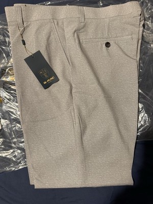 G.MAC Men's Luxe Melange Pants Misty Grey 34 Waist Button Zip Closure