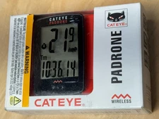 CATEYE PADRONE WIRELESS BIKE COMPUTER 8 FUNTION  BLACK NEW