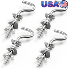 Zinc Heavy Duty Replacement Hammock Hooks 300lbs Support Indoor Outdoor 4 Pack