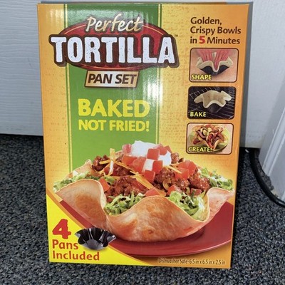 Perfect Tortilla Pan Set Taco Bowls Baked Not Fried-As Seen On TV-Set of 4
