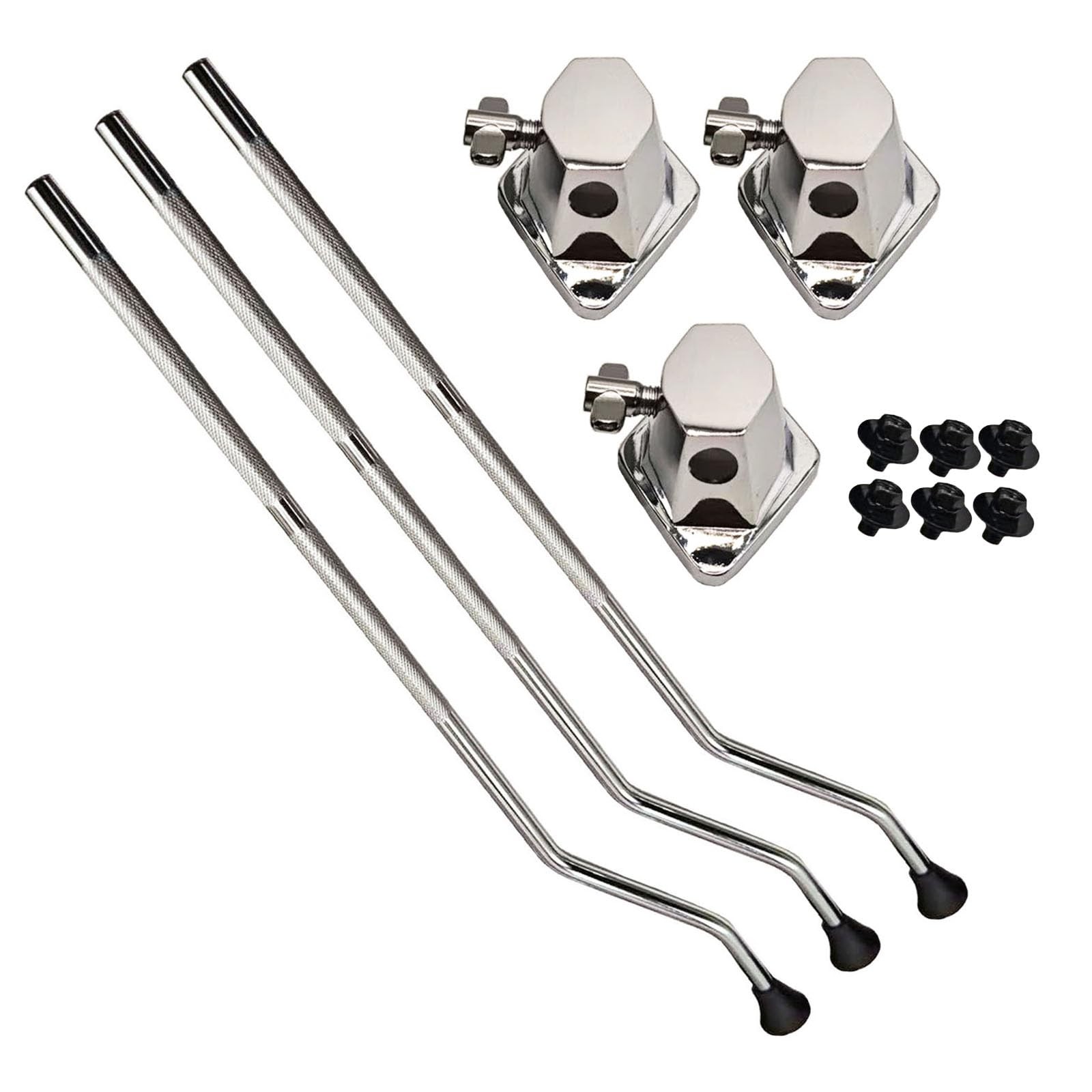 3Pcs Floor Tom Legs with Mount Brackets, 10mm Floor Tom Drum Leg with Base Hardw