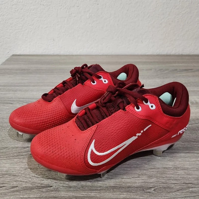 NEW Nike React Hyperdiamond 4 Elite Softball Cleats  Red Women's Size 9.5