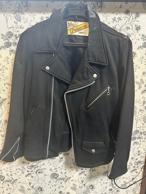 SCHOTT Double Riders Perfecto Leather Jacket Black Size 40 Mens