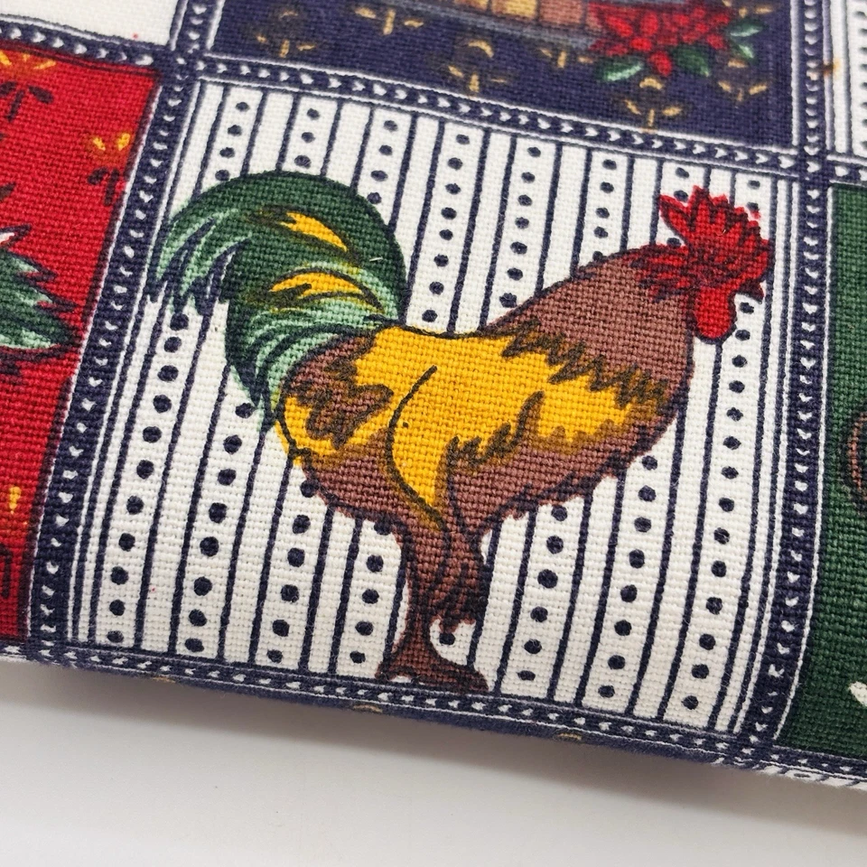 Vintage JOAN KESSLER Fall Countrycore Squares Farm Fabric Tablecloth 76" x 58" - Image 2 of 4