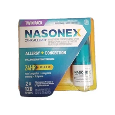 Nasonex 24 Hour Allergy + Congestion Twin Pack 2X120 =240 Sprays Exp: 09/2026+
