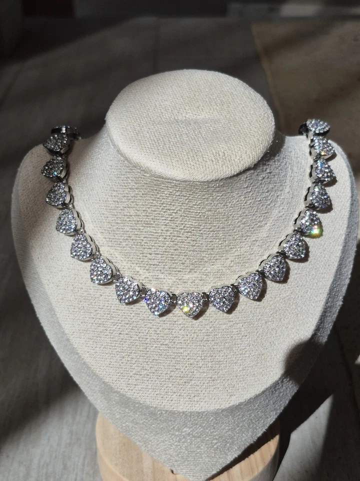 Collana CUORI DI LUCE cuori Tempestati Di Zirconi Super Luminosi - Immagine 2 di 4