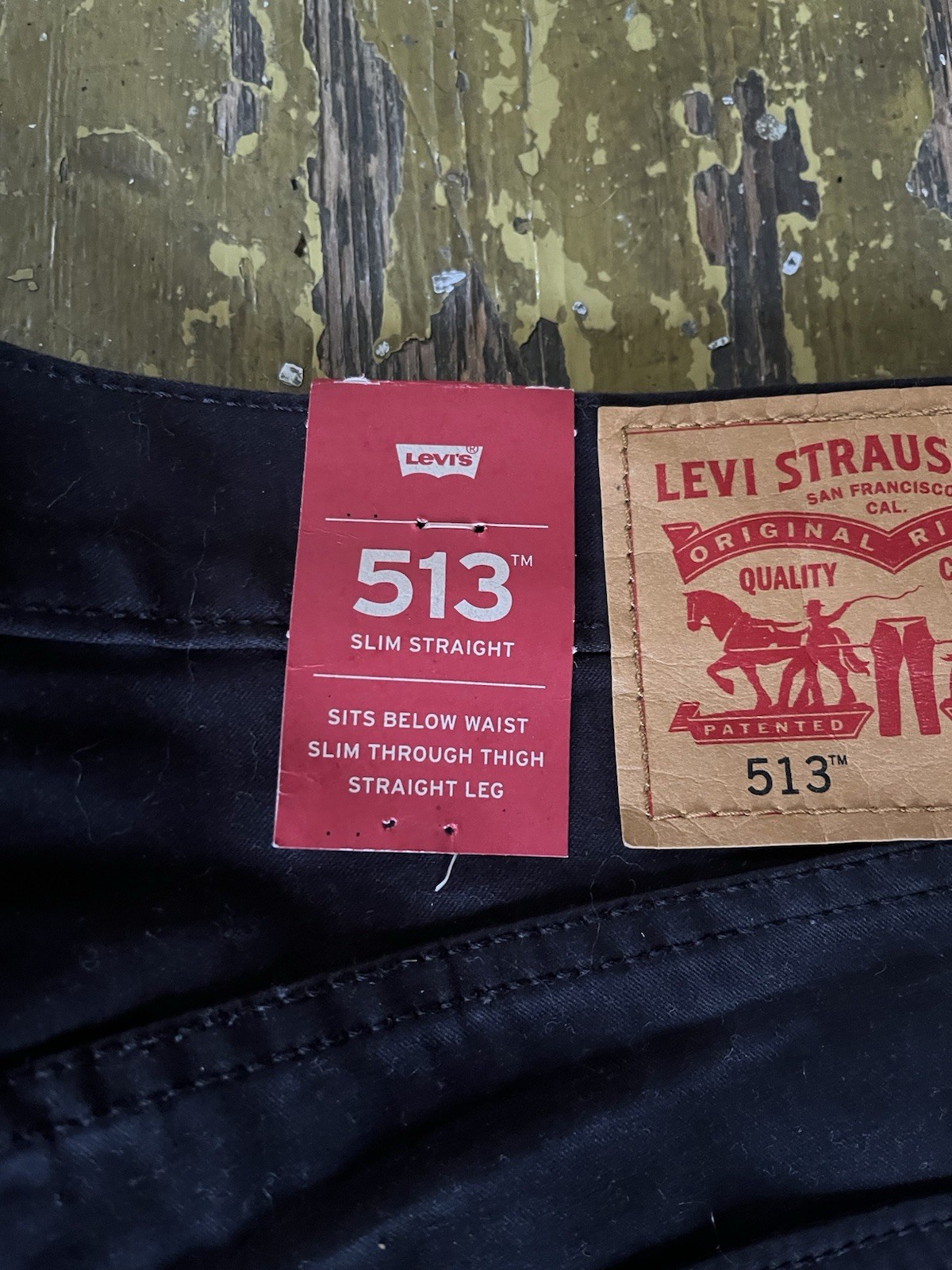 Levi's Men's 513 Slim Straight Jeans Jet Black 34W x 32L New With Tags thumbnail 3