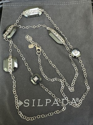 Silpada Sterling Silver Hematite Cubic Zirconia Vision 40  Necklace (N63)