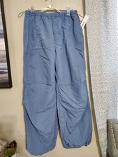 The Workshop Blue Nylon Parachute Pants Women’s L NWT