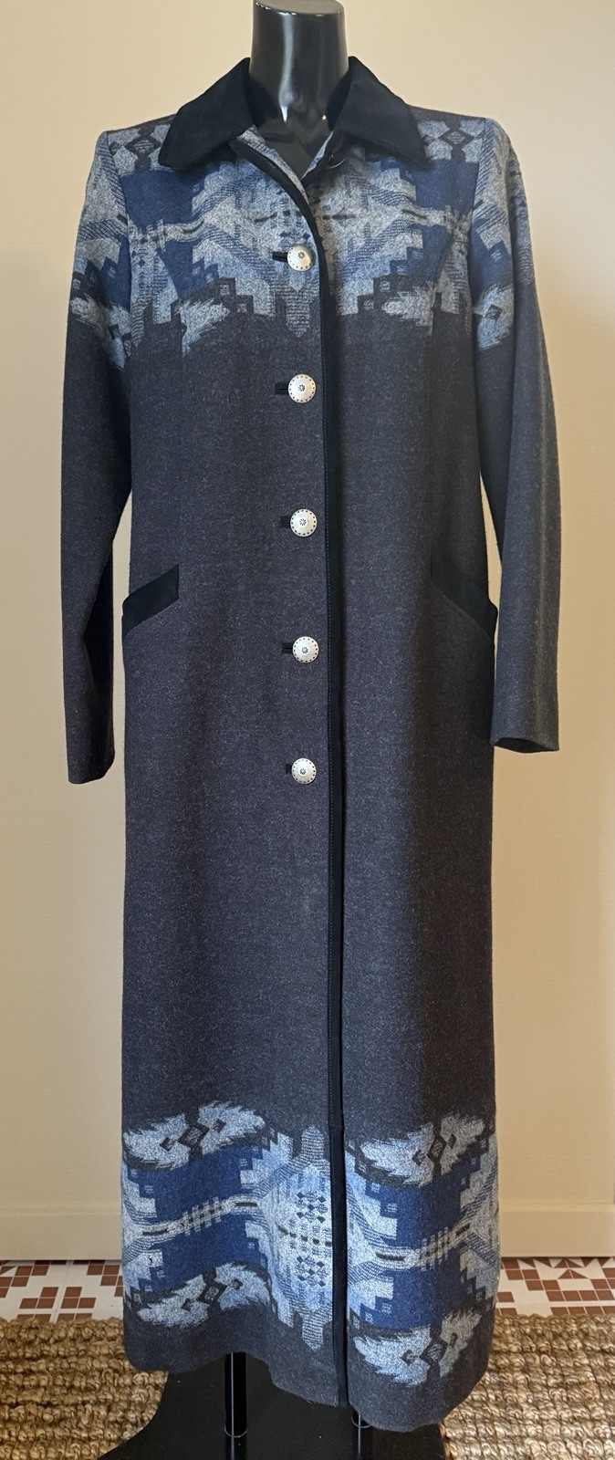 Vintage Pendleton 100% Wool Navajo Blanket Duster… - image 2