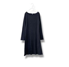 Uniqlo Merino Blend Wide Sleeve Knit Dress M Black Plain Used