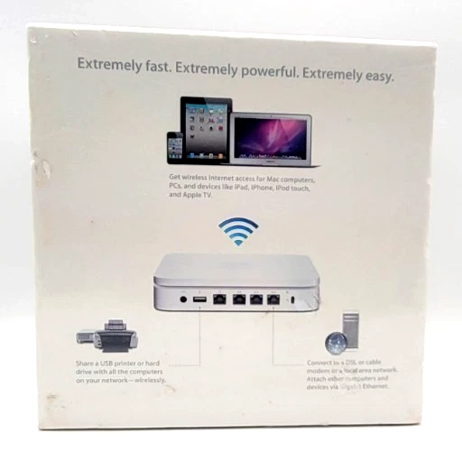 Apple AirPort Extreme Wi-Fi Base Station 802.11n Wireless Router Model A1408 NEW - Image 3 of 4