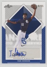 2016 Leaf Perfect Game National Showcase Blue 6/15 Ivan Johnson #BA-068 Auto 0cz