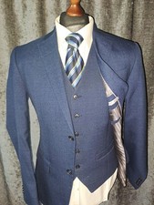 JEFF BANKS SOHO TAILORING SLIM FIT 3 PIECE SUIT,NAVY,40R X 34R ,SPARE TROUSERS