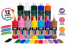 Acrylfarbe Acrylfarben-Set 12/24 x500 ml - Hoch deckend, matt, f&uuml;r Pouring &mehr