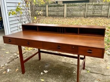 Mid Century Modern Danish Teakwood Desk by Peter Lovig Nielsen 1966 MCM teak 
