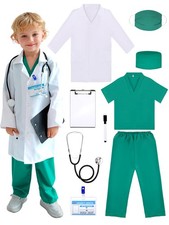 Doctor Costume for 3 4 5 6 Years Old, Dress Up Clothes with Nurse Scrubs and ...