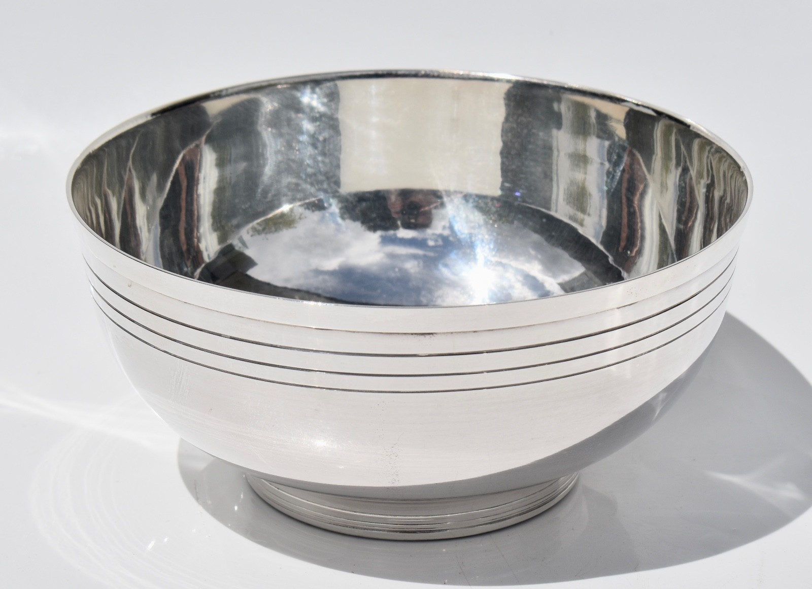 Vtg 4 Piece Silver Plate Caviar Serving Bowl With Glass Dish Insert, Fish Finial