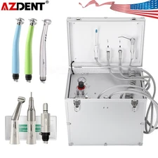 US Portable Dental Unit Air Compressor Suction /High&Low Speed Handpiece 4 Holes