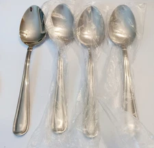 (4) NEW Dash of That SYLVIA MIRROR Stainless Teaspoons~China