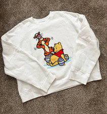 Disney Winnie the Pooh Men's White Pooh Tigger Graphic Crewneck Sweatshirt XL
