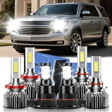 For Chevy Suburban 2018-2020 LED Headlight High/Low + Fog Light Bulbs 6000K