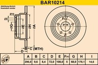 2X Barum Bremsscheibe BAR10214 FüR Volvo S70 874 V70 1 875 876 850 854 855 C70