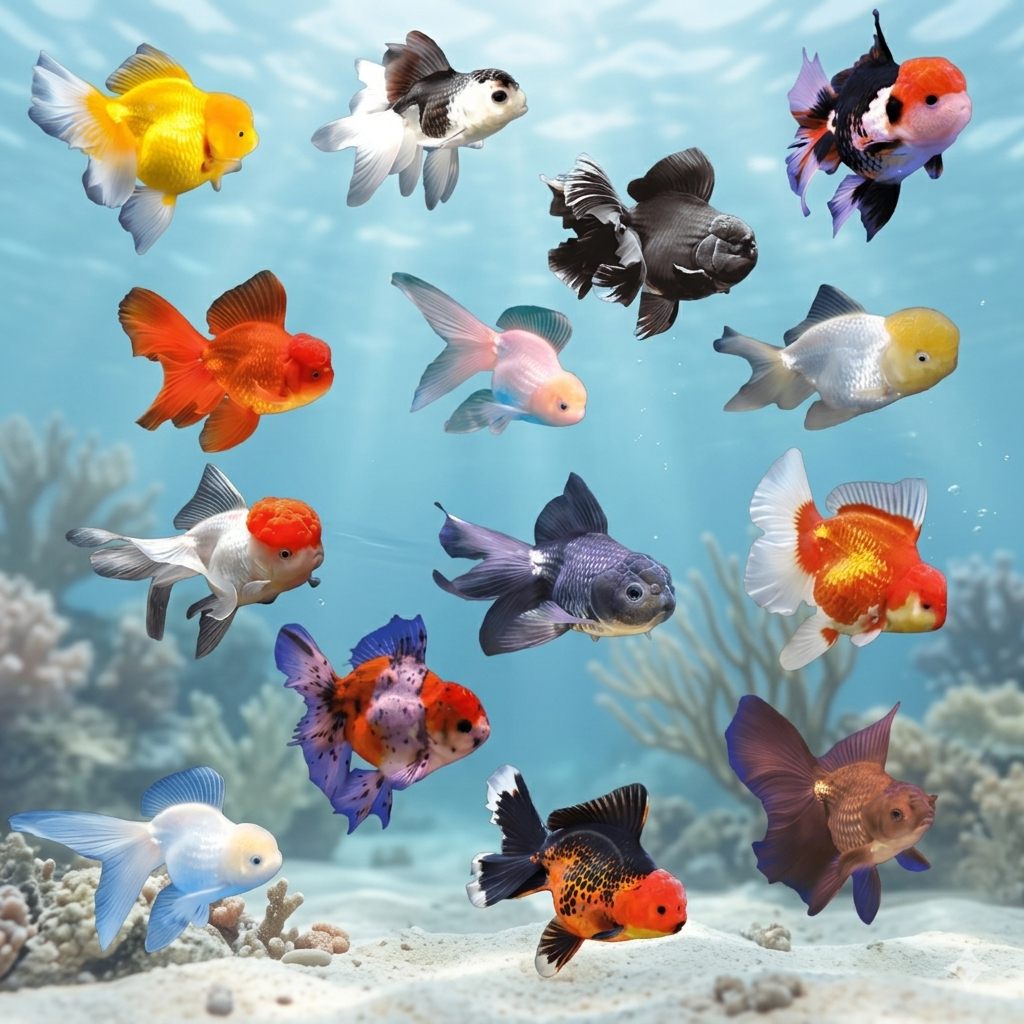 4-Pack Assorted Oranda Goldfish 1.5-2