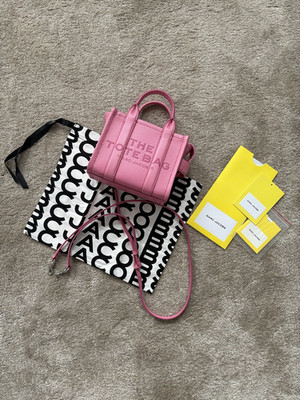 Marc Jacobs The Tote Bag Leather Candy Pink Micro Tote Bag