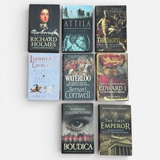 History War Leaders Hardback Book Bundle Waterloo Boudica Attila