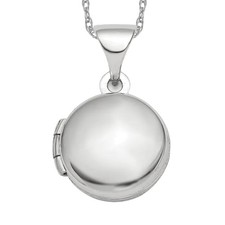 925 sterling silver round photo locket necklace