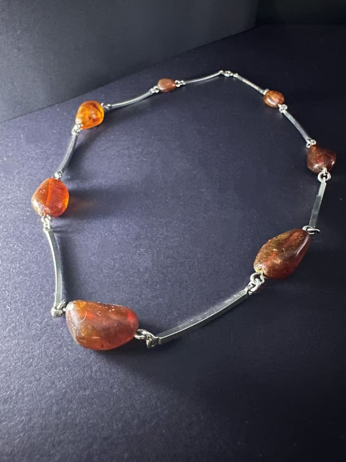 Vintage Sterling Silver Necklace Scandinavian Modernist 925