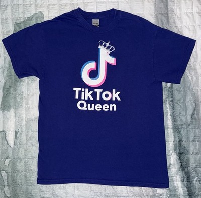 Tik Tok Queen Tshirt Purple Women s Size M Gildan Heavy Cotton