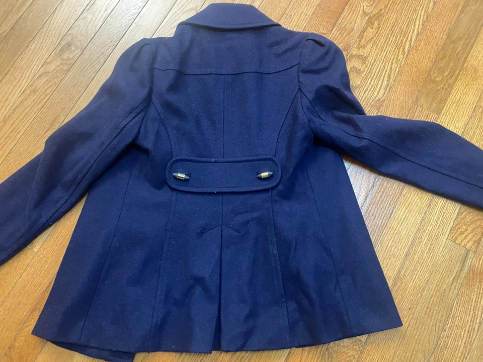 Chaqueta Abrigo Vintage Y2K Juicy Couture Azul Marino Lana Guisante Talla S Foto 2 de 4