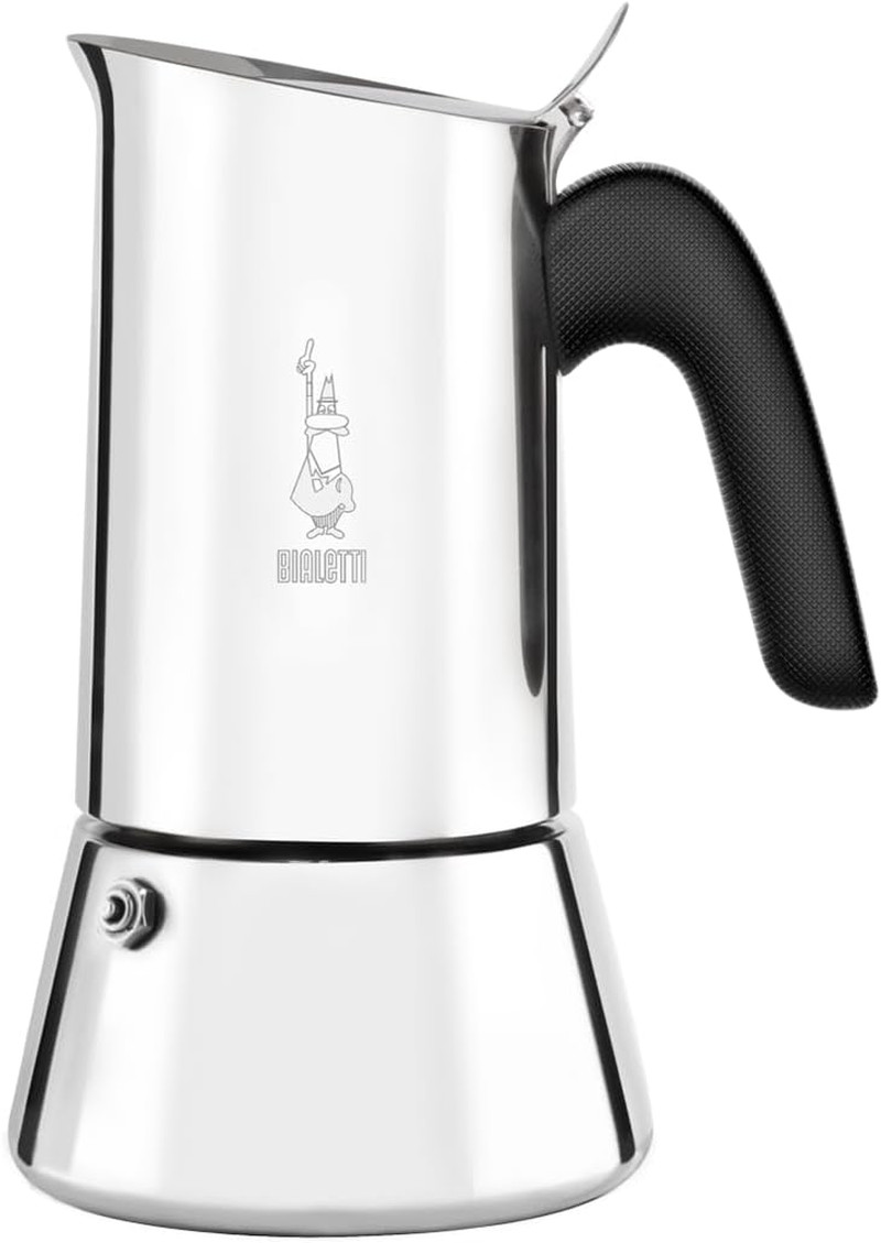 Cafetière induction en acier inoxydable au design miroir argenté de 200ml