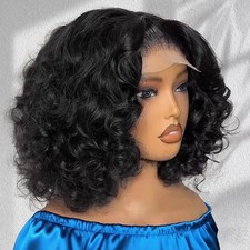 Body Wave Glueless Bob HD Lace Frontal Human Hair Wig Ready To Go PrePlucked