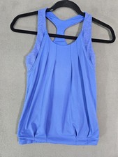 Ivivva By Lululemon Girls 10 Tank Top Shirt Built In Bra Periwinkle Blue Active