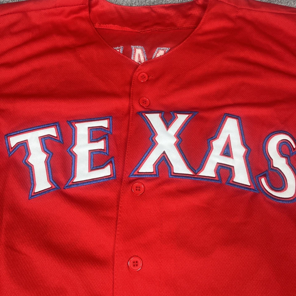 Camiseta de béisbol Cole Hamels Texas Rangers MLB para hombre talla 40 mediana majestuosa cosida Foto 2 de 4